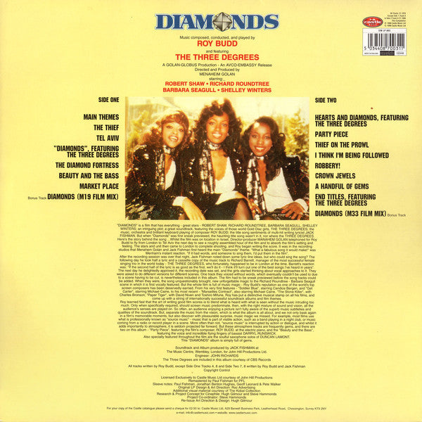 Roy Budd : Diamonds (Original Motion Picture Soundtrack) (LP, Album, RE, RM, Gat)
