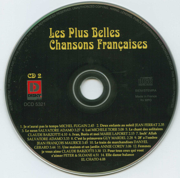 Various : Les Plus Belles Chansons Françaises (2xCD, Comp)