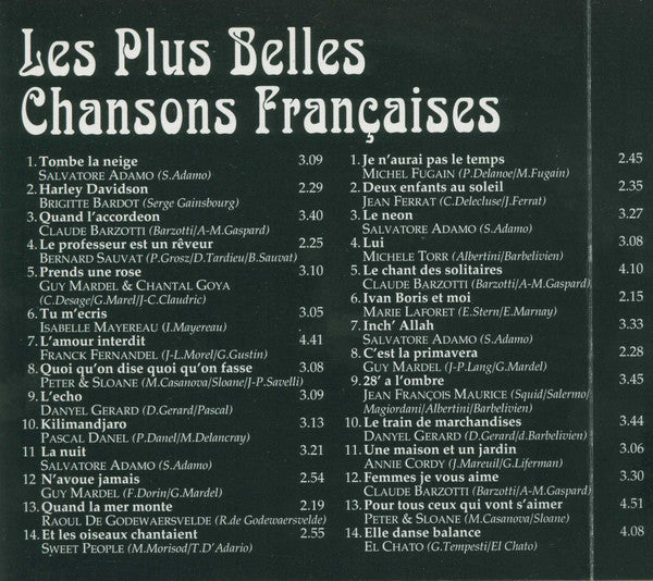 Various : Les Plus Belles Chansons Françaises (2xCD, Comp)