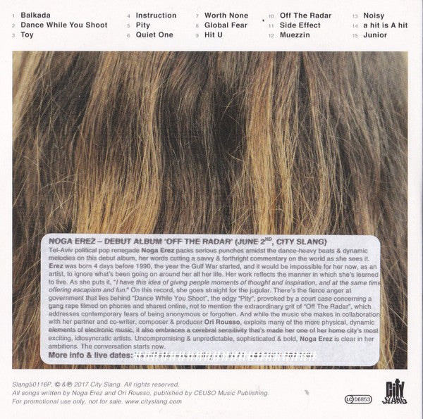 Noga Erez : Off The Radar (CD, Album, Promo)