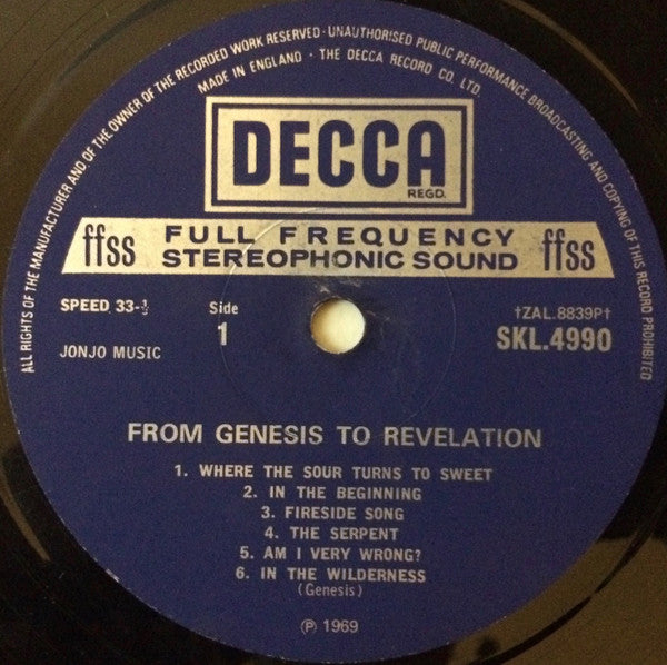 Genesis : From Genesis To Revelation (LP, Album, RP)