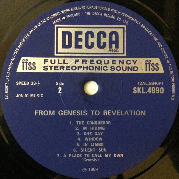 Genesis : From Genesis To Revelation (LP, Album, RP)