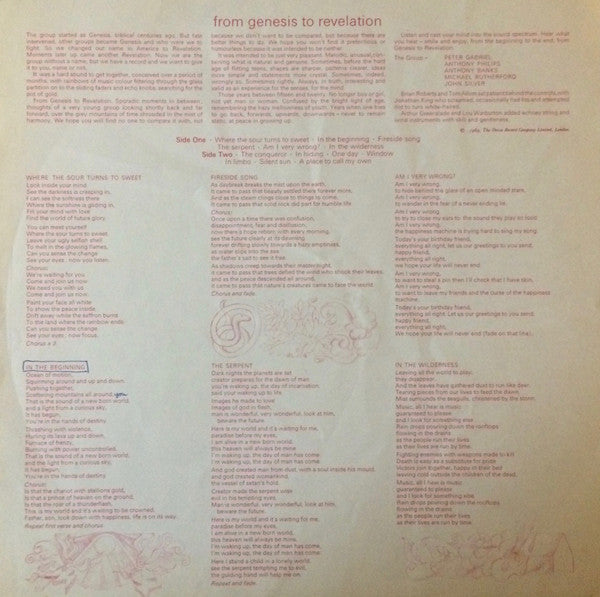 Genesis : From Genesis To Revelation (LP, Album, RP)