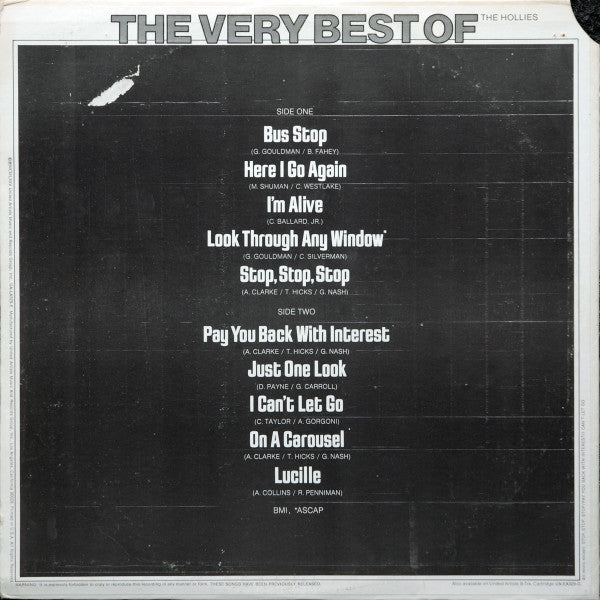 The Hollies : The Very Best Of The Hollies (LP, Comp, Mono, All)