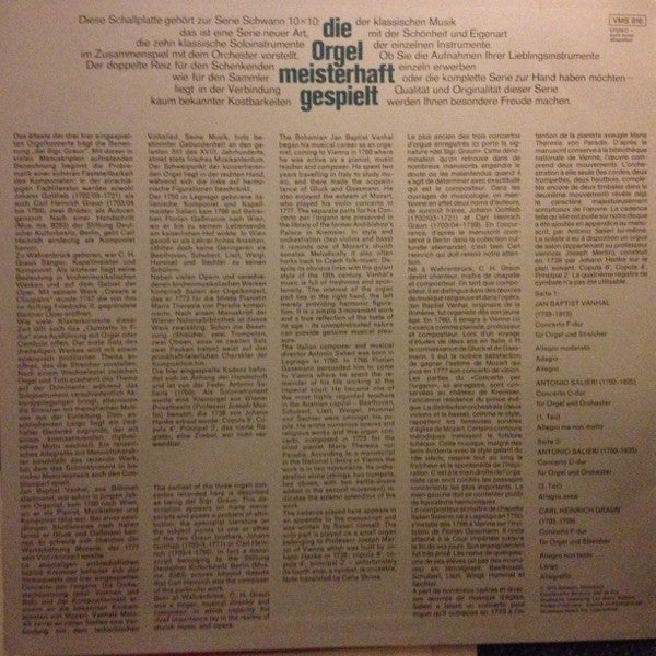 Franz Haselböck, Capella Academica Wien, Ernst Hinreiner : Die Orgel Meisterhaft Gespielt = L'Orgue – Virtuose = Organ Music – Virtuoso (LP, RE)