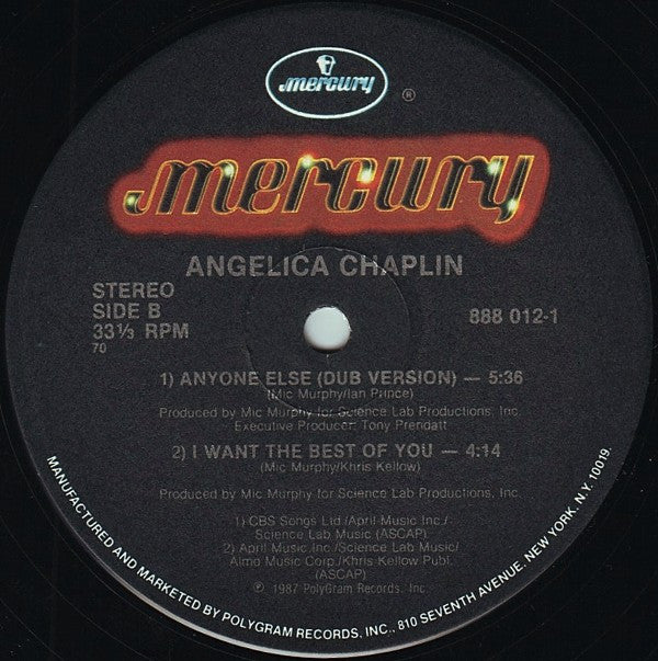 Angelica Chaplin : Anyone Else (12", Single, RCA)