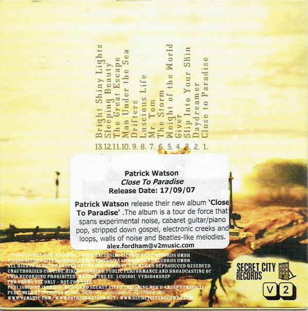 Patrick Watson (2) : Close To Paradise (CD, Album, Promo)