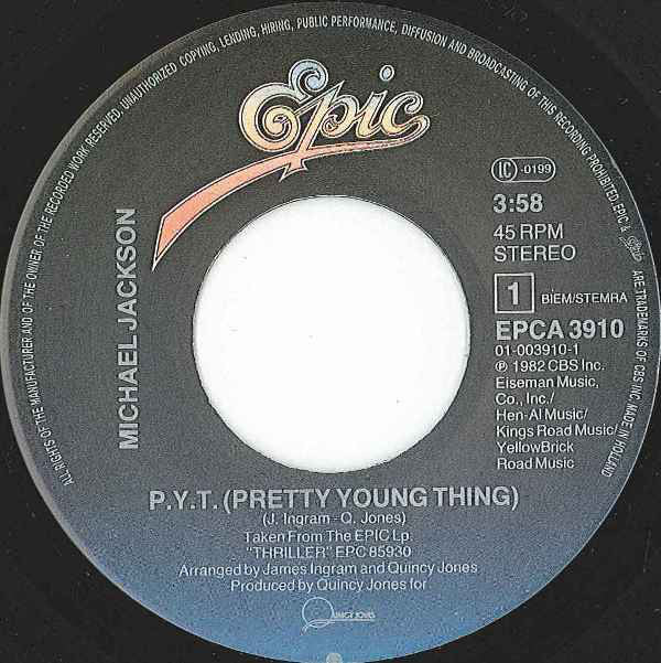 Michael Jackson : P.Y.T. (Pretty Young Thing) (7", Single)