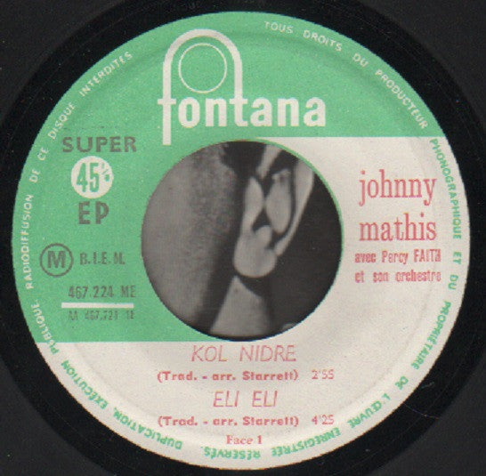 Johnny Mathis : Kol Nidre (7", EP)