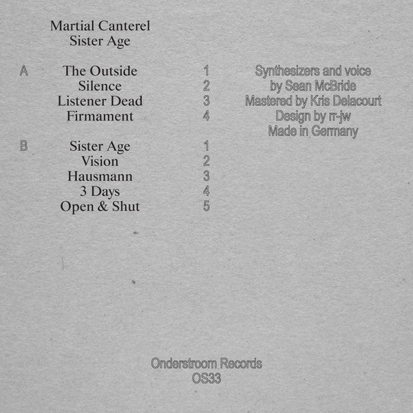 Martial Canterel : Sister Age (LP, Album, RE)