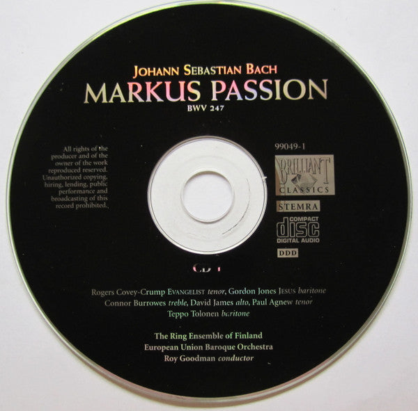 Johann Sebastian Bach : Markus Passion (2xCD, Album)