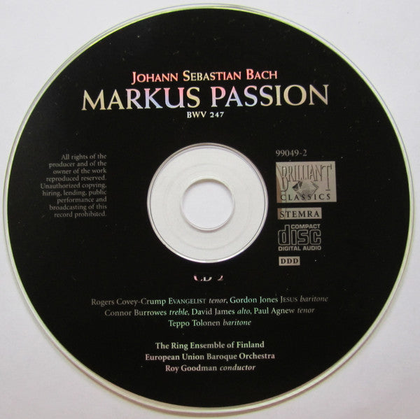 Johann Sebastian Bach : Markus Passion (2xCD, Album)