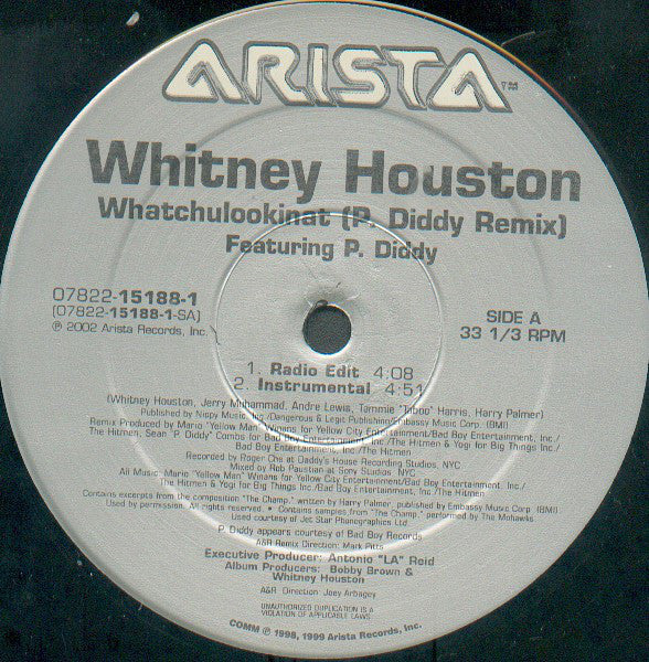 Whitney Houston Featuring P. Diddy : Whatchulookinat (P. Diddy Remix) (12")