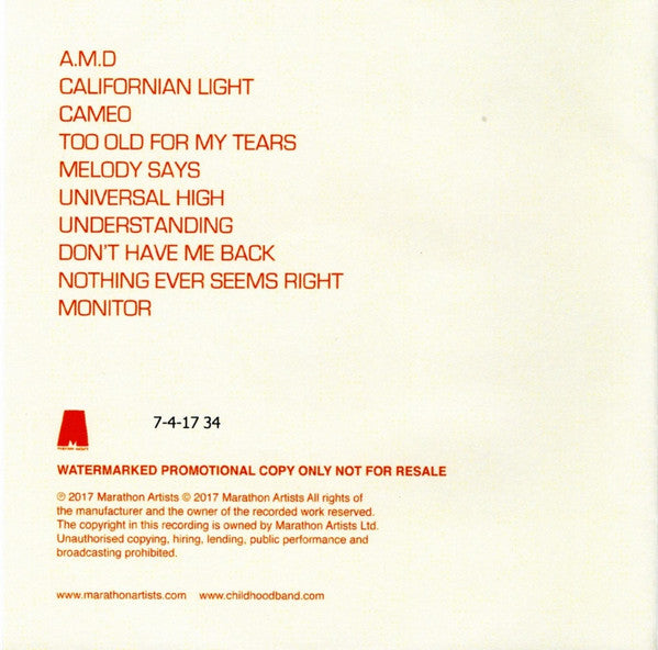 Childhood (3) : Universal High (CDr, Album, Promo)