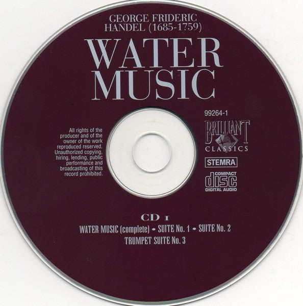 Georg Friedrich Händel : Water Music / Music For The Royal Fireworks / Harp Concerto / Trumpet Suite (2xCD)