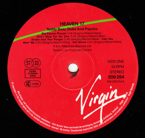 Heaven 17 : Teddy Bear, Duke & Psycho (LP, Album, M/Print)
