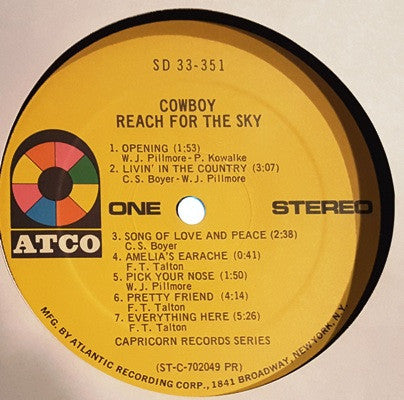 Cowboy (6) : Reach For The Sky (LP, Album, PR )