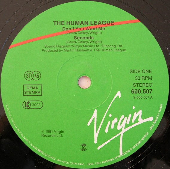 The Human League : Don't You Want Me (12", Single)