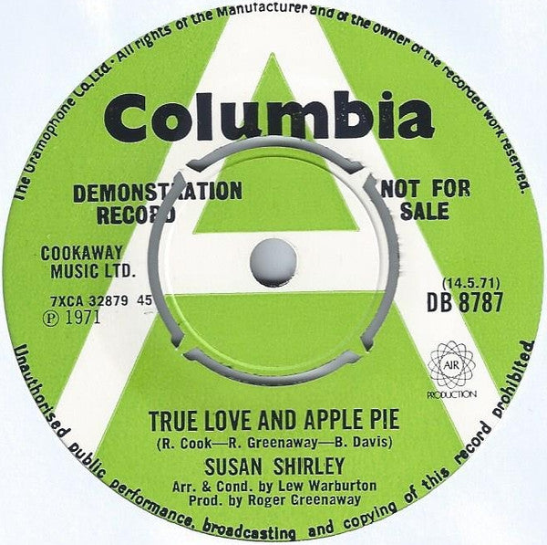 Susan Shirley : True Love And Apple Pie (7", Single, Promo)