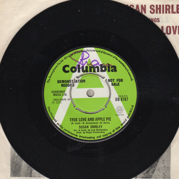 Susan Shirley : True Love And Apple Pie (7", Single, Promo)