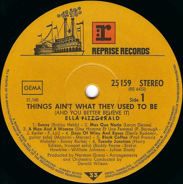Ella Fitzgerald : Things Ain't What They Used To Be (And You Better Believe It) (LP, Club)