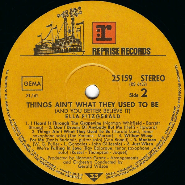 Ella Fitzgerald : Things Ain't What They Used To Be (And You Better Believe It) (LP, Club)