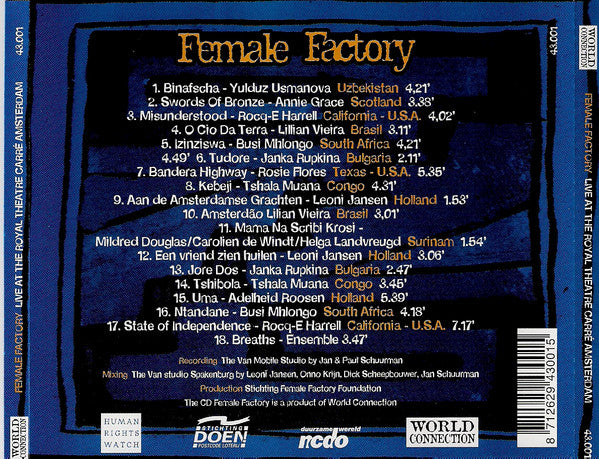 Female Factory : Live At The Royal Theatre Carré Amsterdam (CD, Album)