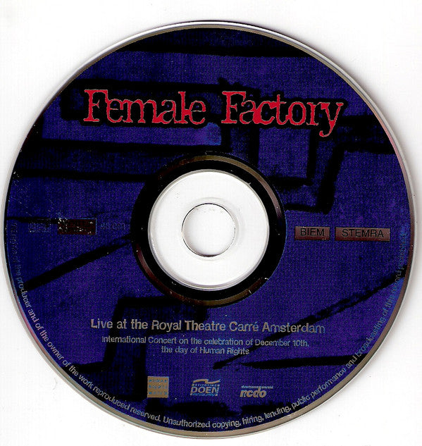 Female Factory : Live At The Royal Theatre Carré Amsterdam (CD, Album)