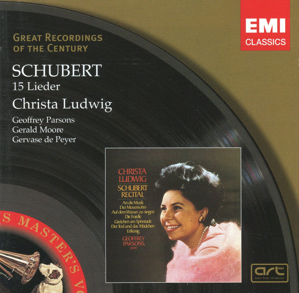 Franz Schubert - Christa Ludwig, Geoffrey Parsons (2), Gerald Moore, Gervase de Peyer : 15 Lieder (CD, Comp, Mono, RM)