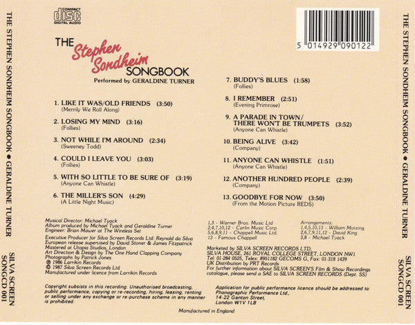 Geraldine Turner : The Stephen Sondheim Songbook 	     (CD, Album)