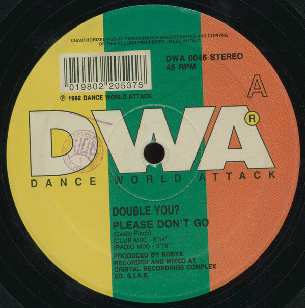 Double You?* : Please Don't Go (12")