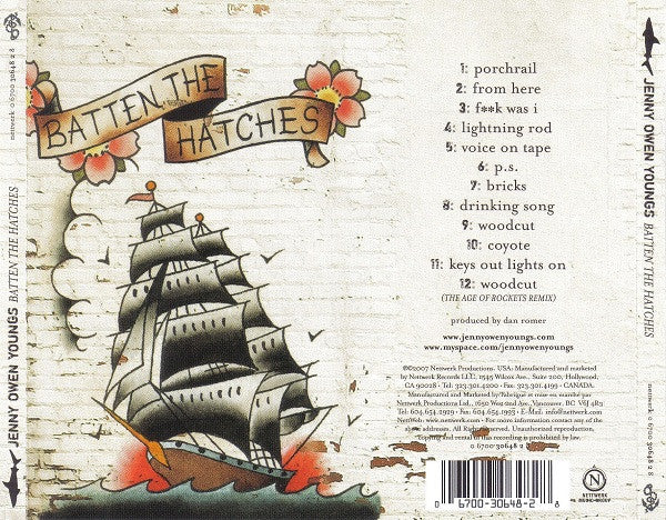 Jenny Owen Youngs : Batten The Hatches (CD, Album)