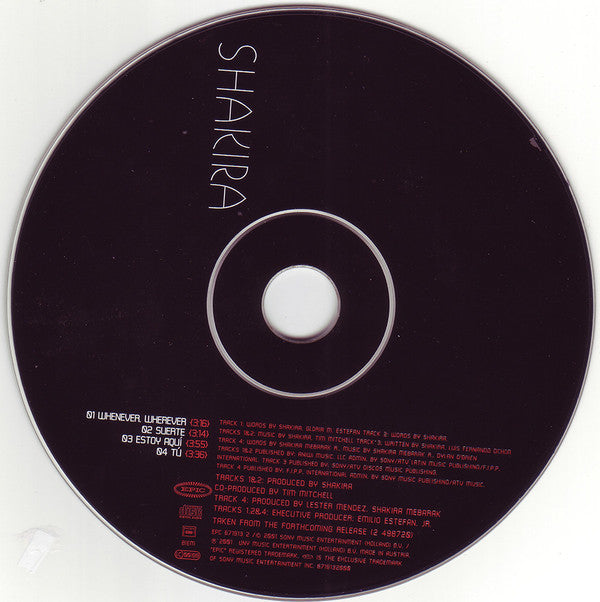 Shakira : Whenever, Wherever (CD, Maxi)