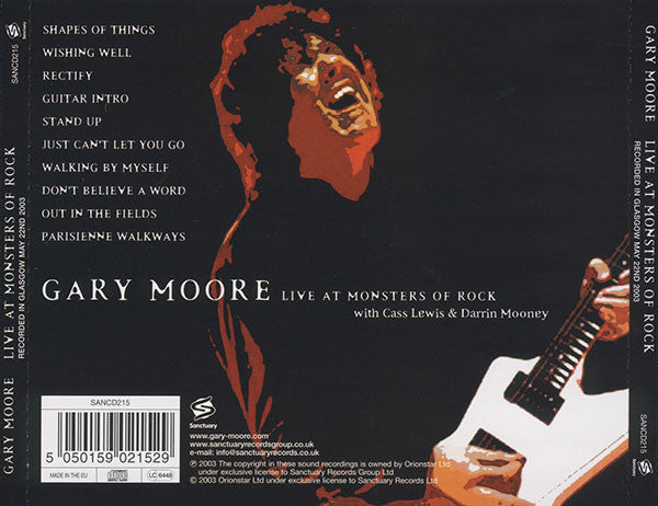 Gary Moore : Live At Monsters Of Rock (CD, Album)