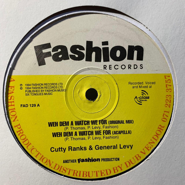 Cutty Ranks & General Levy : Weh Dem A Watch We For (12")