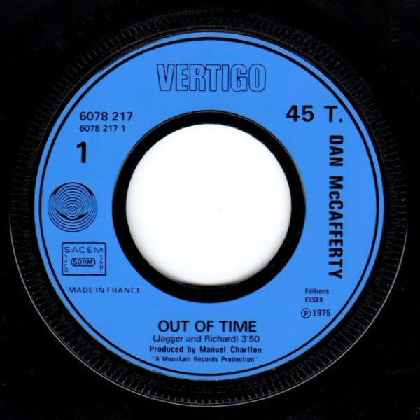 Dan McCafferty : Out Of Time (7", Single)