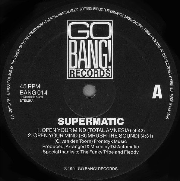 Supermatic : Open Your Mind / Othon (12")