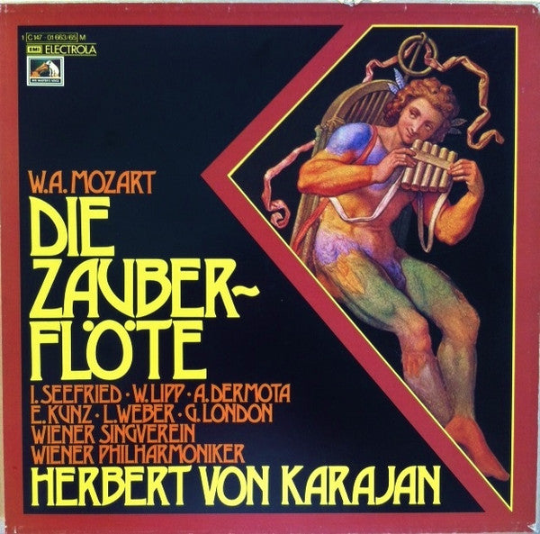 Wolfgang Amadeus Mozart, Irmgard Seefried, Wilma Lipp, Anton Dermota, Erich Kunz, Ludwig Weber, George London (2), Wiener Singverein, Wiener Philharmoniker, Herbert Von Karajan : Die Zauberflöte (3xLP, RE + Box)