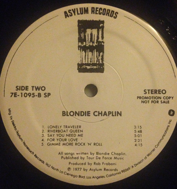 Blondie Chaplin : Blondie Chaplin (LP, Album, Promo, Spe)