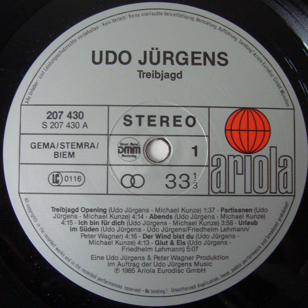 Udo Jürgens : Treibjagd (LP, Album)