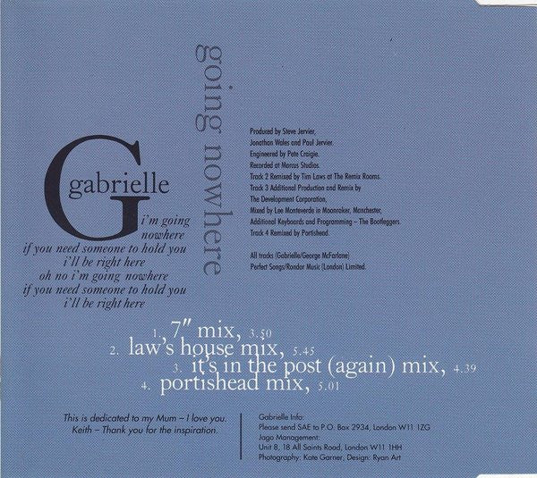 Gabrielle : Going Nowhere (CD, Maxi)