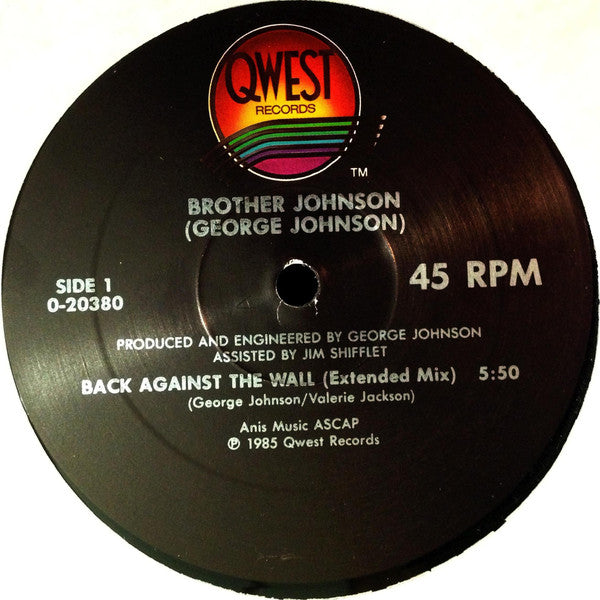 George Johnson : Back Against The Wall (12")