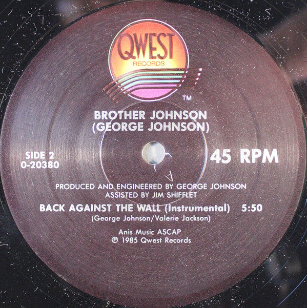 George Johnson : Back Against The Wall (12")