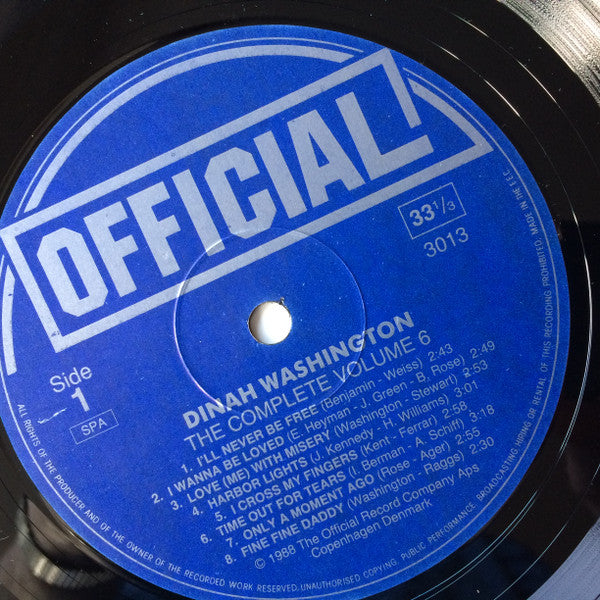 Dinah Washington : The Complete Dinah Washington Vol. 6 (1950-1951) (LP, Comp)