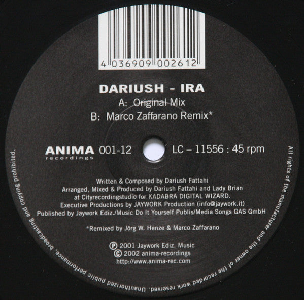 Dariush : Ira (12")