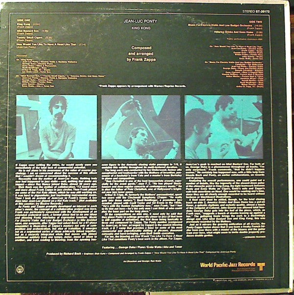 Jean-Luc Ponty : King Kong: Jean-Luc Ponty Plays The Music Of Frank Zappa (LP, Album)
