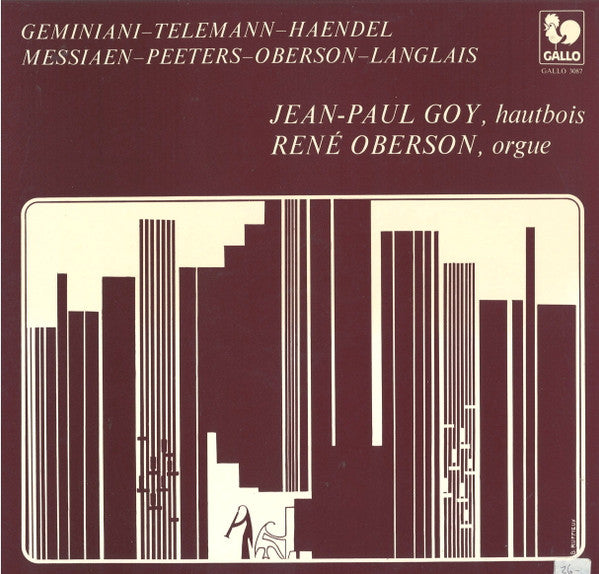 Jean-Paul Goy, René Oberson : Geminiani-Telemann-Haendel-Messiaen-Peeters-Oberson-Langlais (LP)