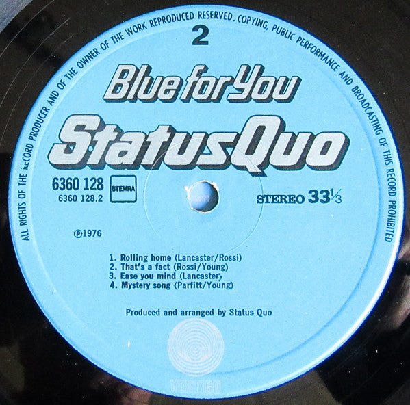 Status Quo : Blue For You (LP, Album, Gat)