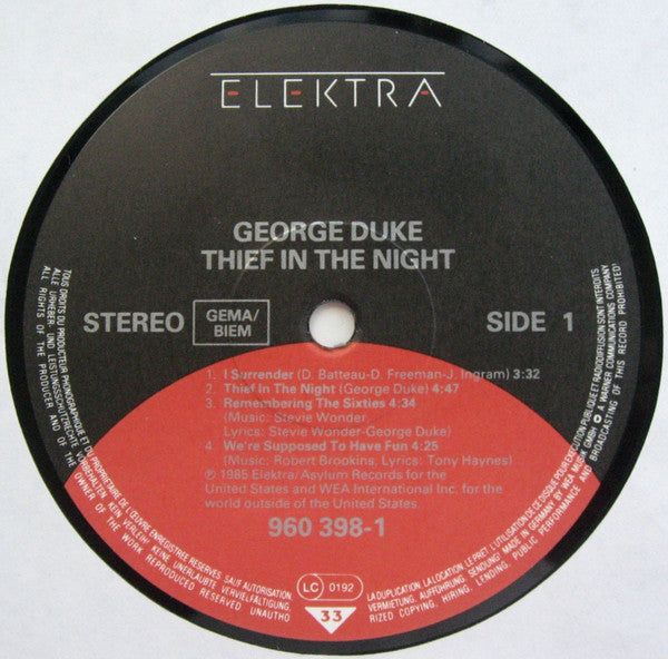 George Duke : Thief In The Night (LP, Album)