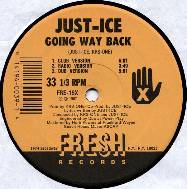 Just-Ice : Going Way Back / Lyric Licking (12")